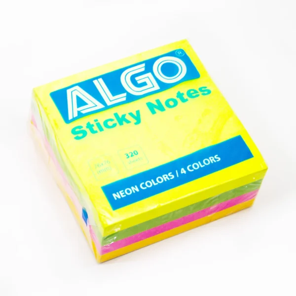 Bloc de 320 Notes Adhésives 76 x 76 MM – Colorées ALGO