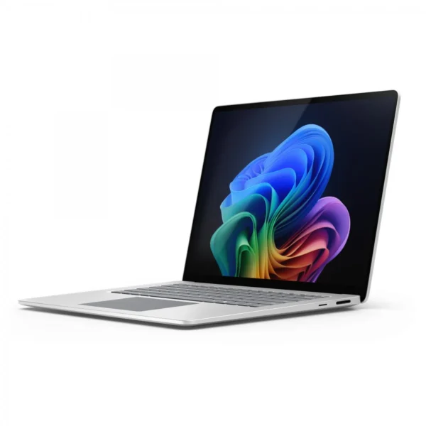 Ordinateur portable Microsoft Surface Laptop 7, écran 15 pouces platine, 512 GB SSD, 16 Go RAM, processeur Snapdragon 4 GHz, Windows 11 Pro, carte graphique intégrée.